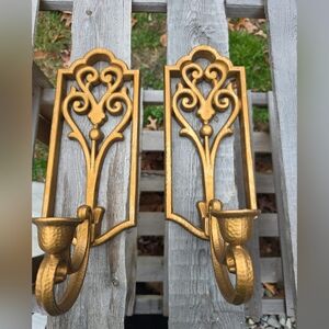 Gold Wall Sconce Candle Holders HOMCO